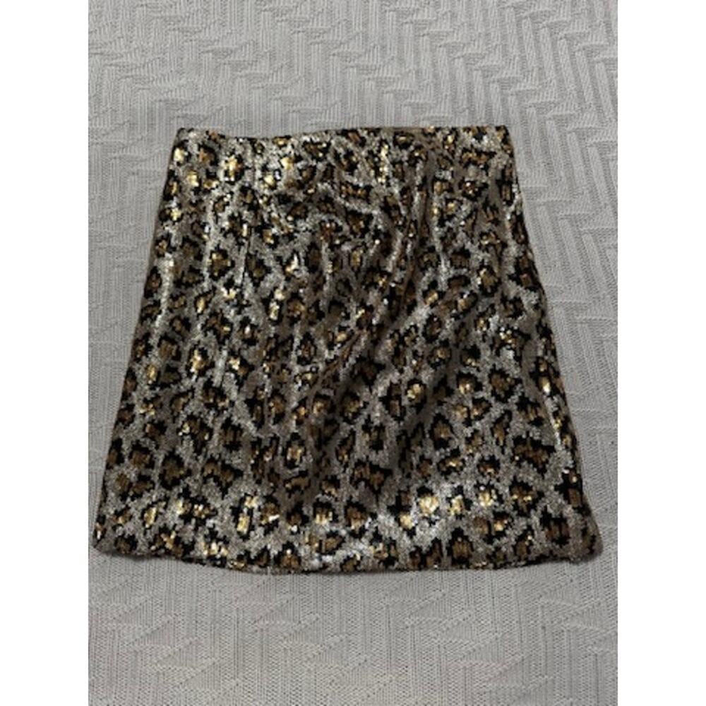 JOA Just One Answer leopard print sequin skirt size M NWT